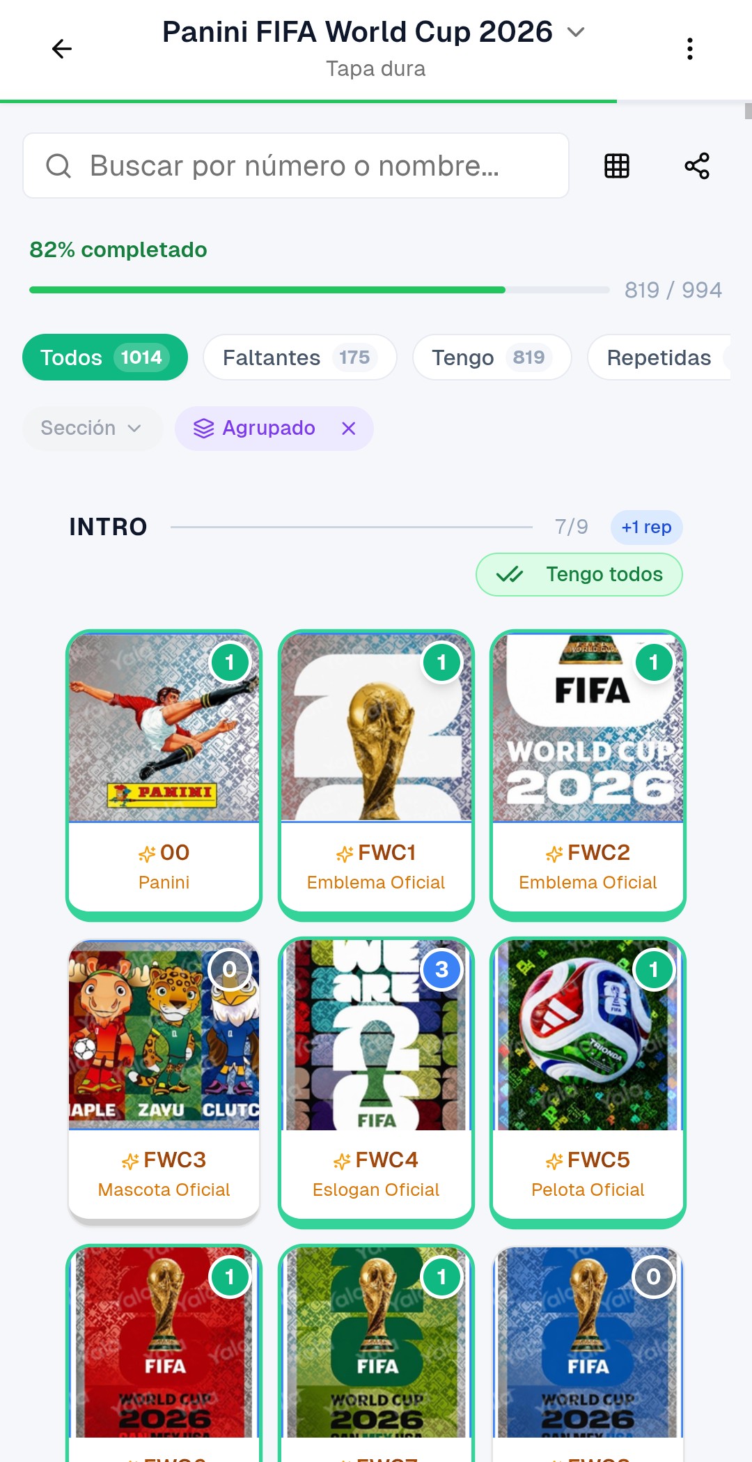 Seguimiento del álbum Panini FIFA World Cup 2026 en Yala desde el celular: progreso, filtros y primeras figuritas.